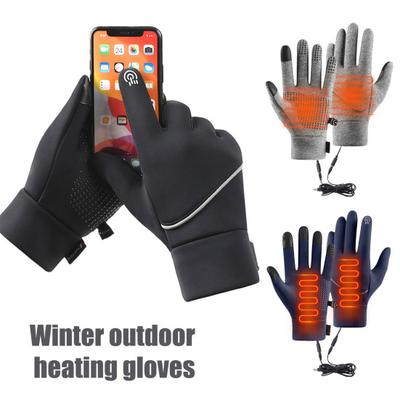 Waterproof Heated Gloves Men Women Winter Rechargeable Hand Warmers Touch Screen Electric Heated Gloves with Anti-Slip Palms for Skiing Cycling Hiking
