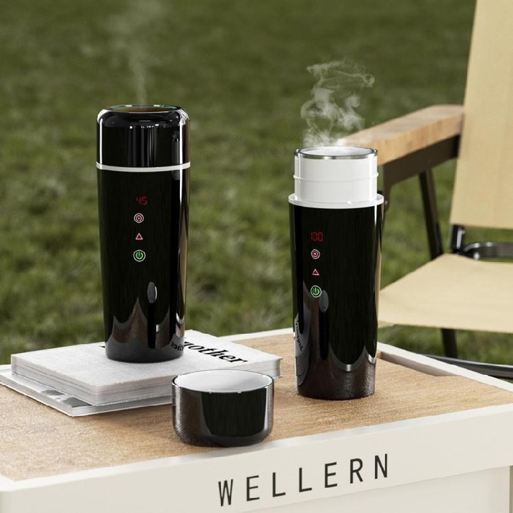 Intelligent  Car Kettle with concealed  Charging Port Travel Electric Kettle with LED Display for Quick Boiling & Mixing Drinks