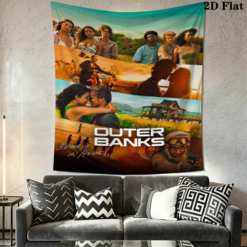 Outer Banks Wall Tapestry Aesthetic Wall Hanging Printed Fabric Blanket Decorative Tapestries for Bedroom Living Room Home Decor