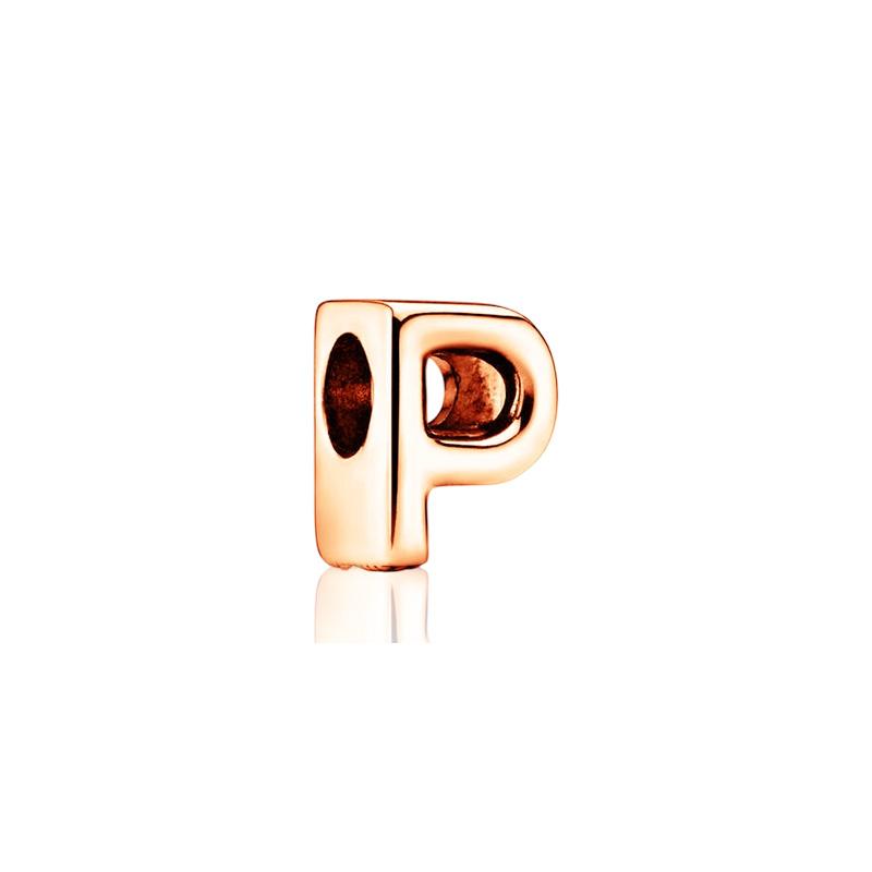 Sparking Rose Gold Plated 26AZ Letter Charm Bead Charms Dangle Compatible With copper Authentic Snake Bracelets Necklaces Bead Charms Ideal For Diy J