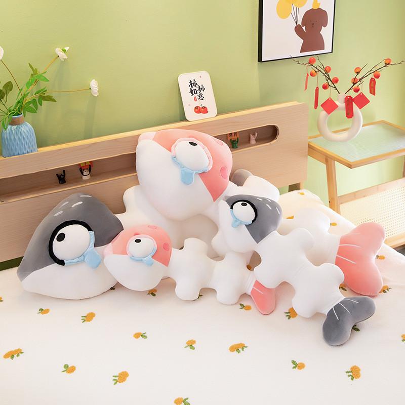 Fish Bone Design Plush Pillow With Pp Cotton For Home Lounge And Giving Gift