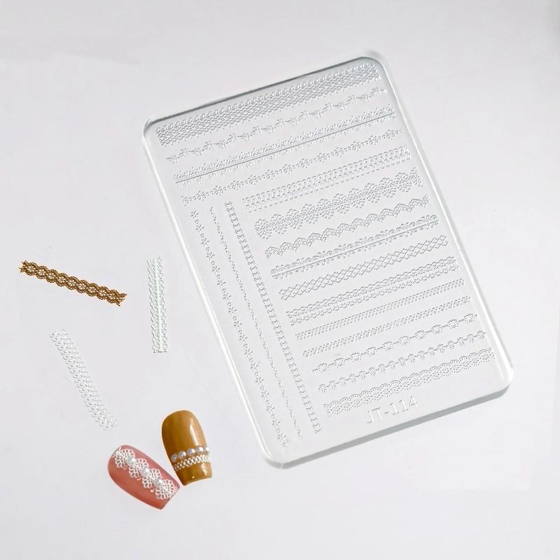 

For Nail Decoration Stamp French Lace Silicone Nail Art Mold DIY Beauty Simple Line Reusable Handmade Tool