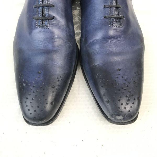 Francesco Benigno Buty Wholecut 7.5 26cm Granatowe Skóra Wytłaczana Krokodyla(UŻYWANY)