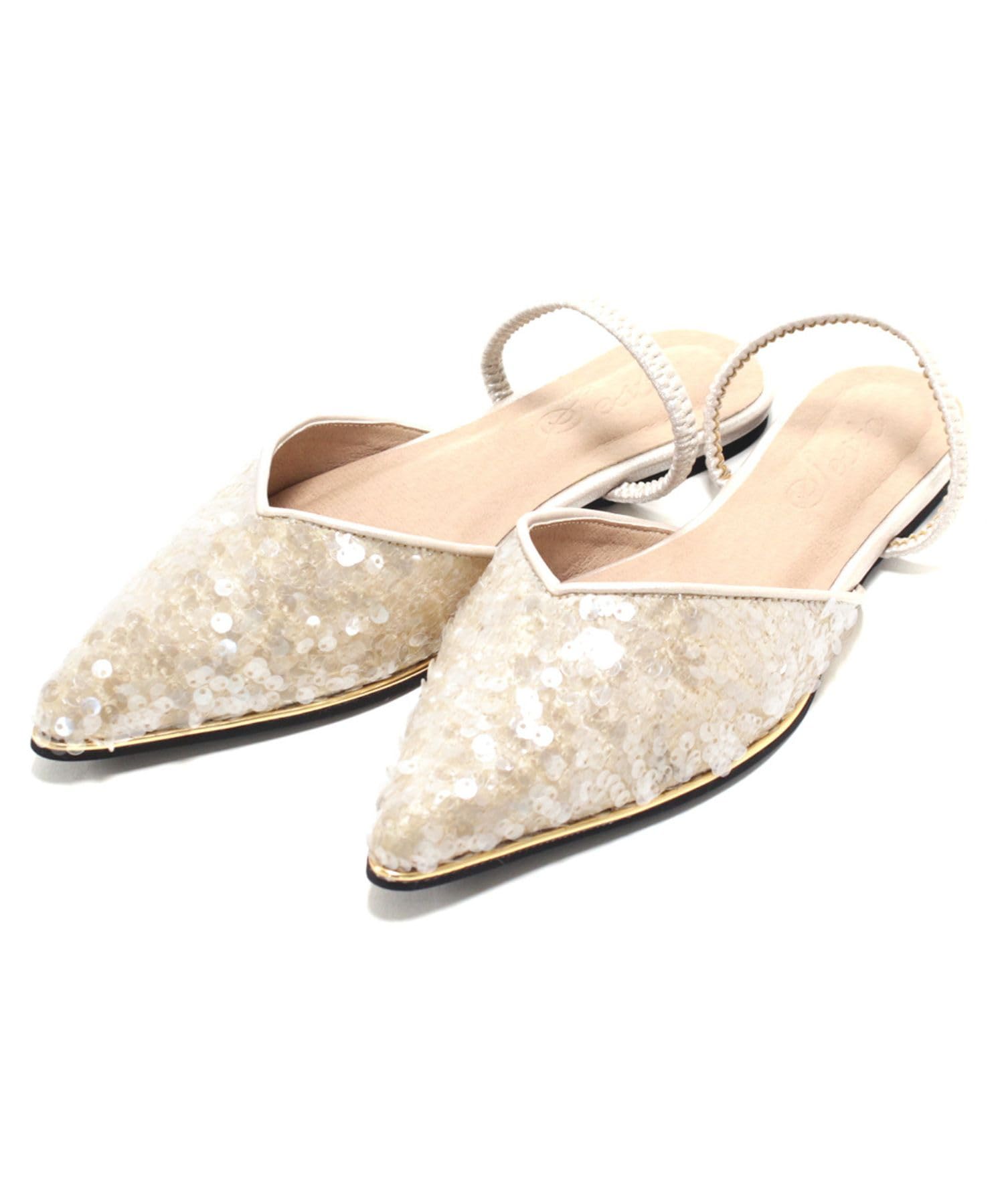 

Gold Peace Slingback Pumps for [Sest] 2-Way Women, 22.5cm, Ivory, dnp8712-IVSP-225 слонова кістка