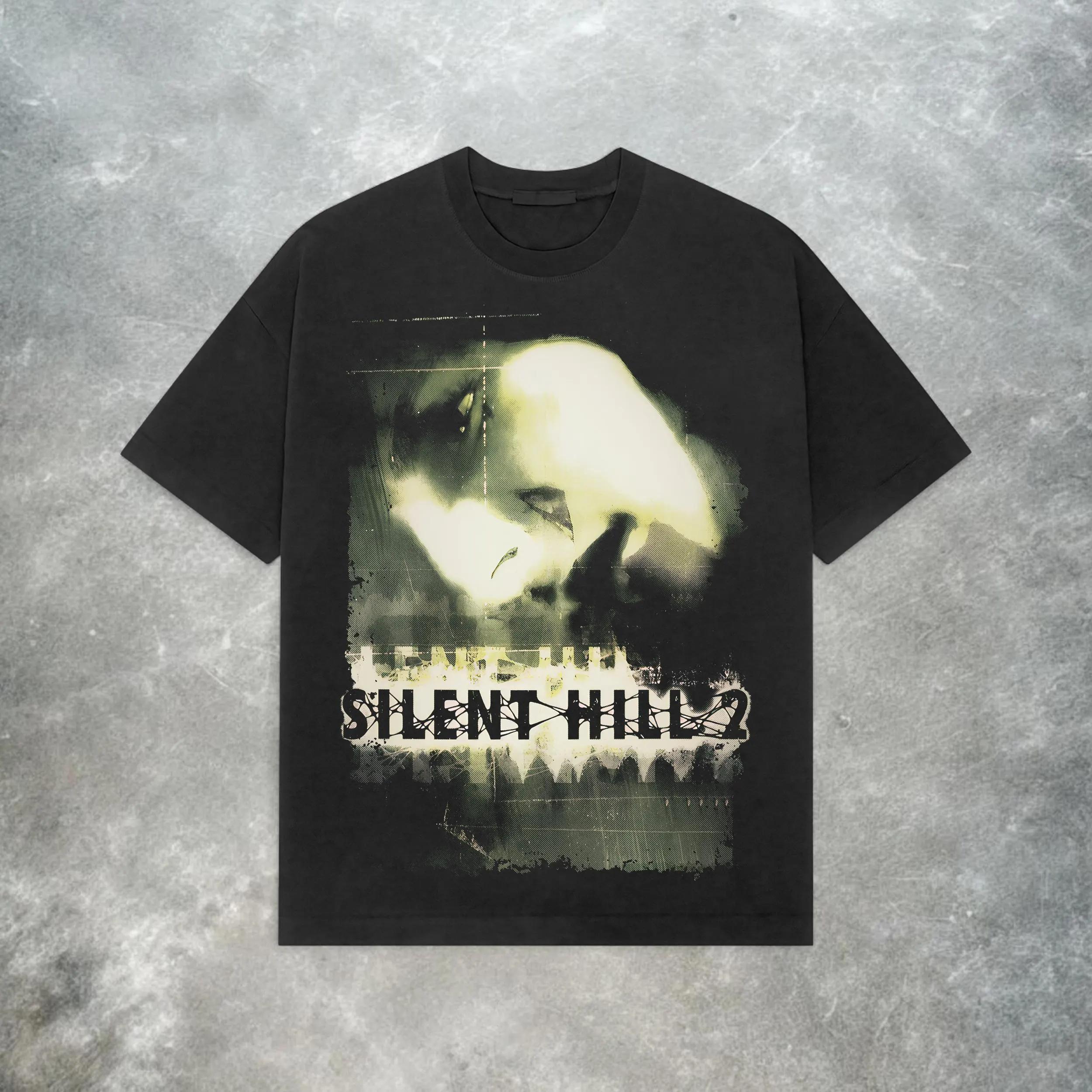 Silent Hill 2 Tshirt Retro Y2K Horror Game Tshirt Summer New Unisex Casual Fashion Tshirt S