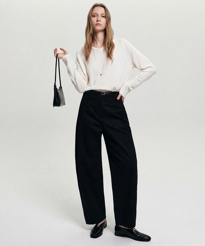 Lugkaeseuteu Linh Curved Cotton Pants_Black / Linh Curved Cotton Pants_Black