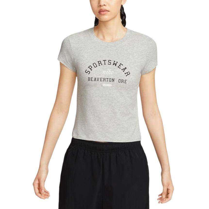 (WMNS) Nike Sportswear Phoenix Slim Short Sleeve T-Shirt Grey Heather Women s HV4975-050 M