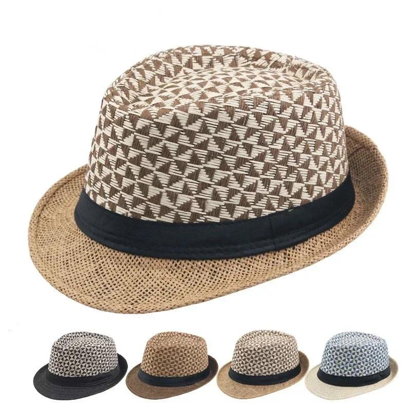 Men's Fashion Colid Color Handsome Summer Jazz Cap Beach Straw Caps Hats Sun Hat Men Fashion Accessories Creative Gifts Decor