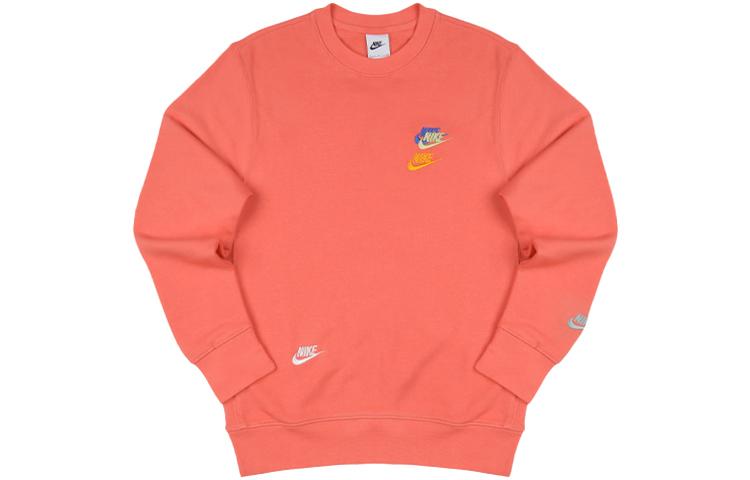 Nike Sweatshirts Men s Mysterious Ash Red Crew Neck Moderate Regular DJ6915-814 L