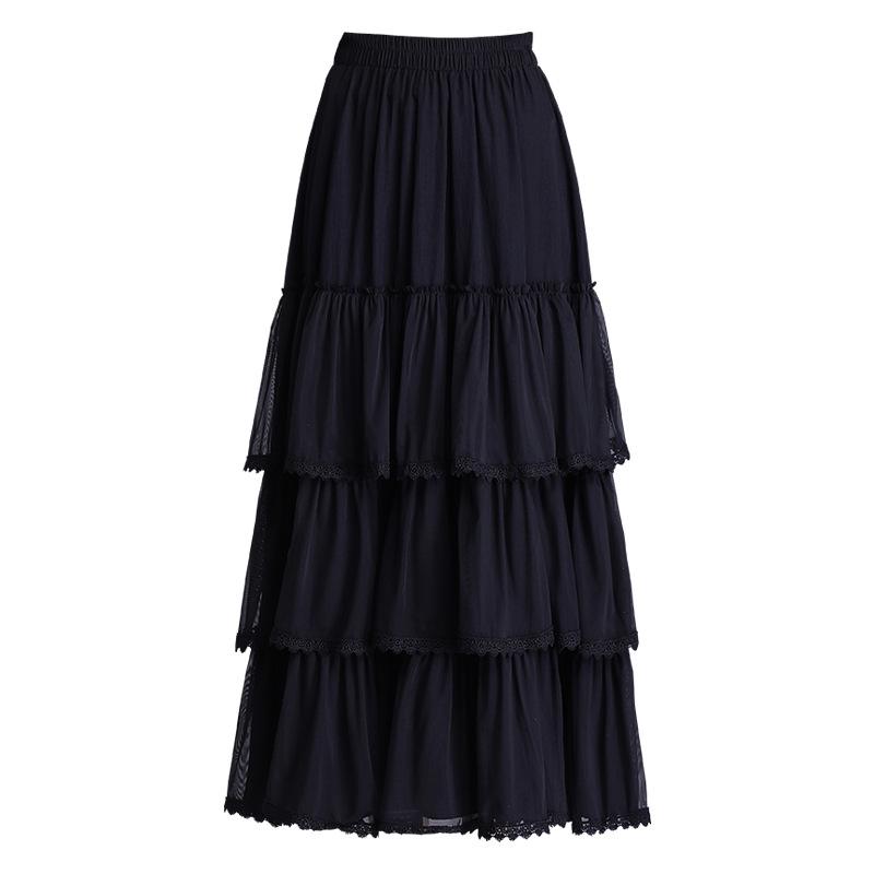 White 3-Tier Lace Trim Flare Skirt - Spring/Summer 2026 Collection