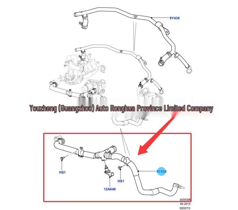 LR081465 Hose Assembly for 2014 Jaguar Land Rover Range Rover Sport Recirculation Valve Cooler