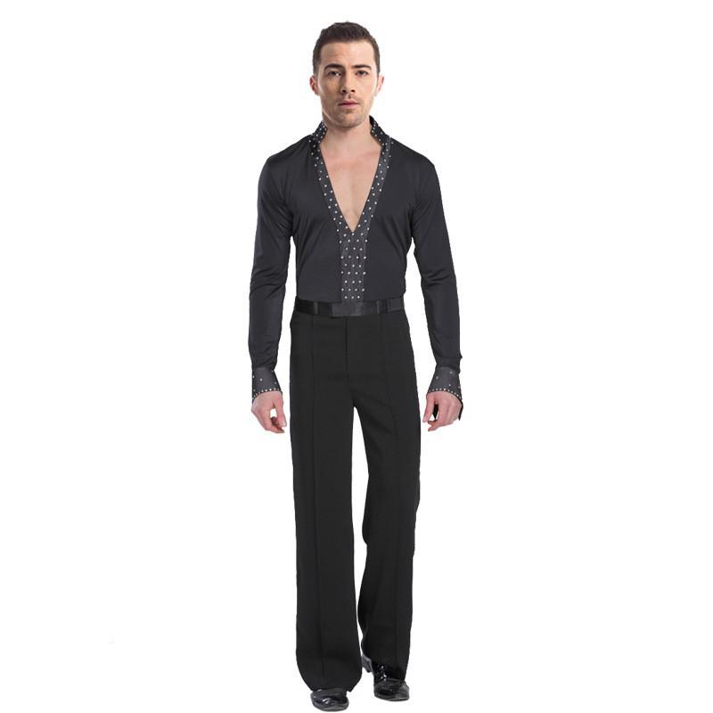 XISAA Pánské tričko s dlouhým rukávem na latinskoamerické tance