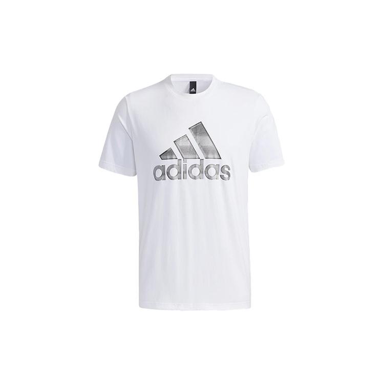 Adidas T Shirts Men's White Crew Neck Moderate Straight Fit GP0973