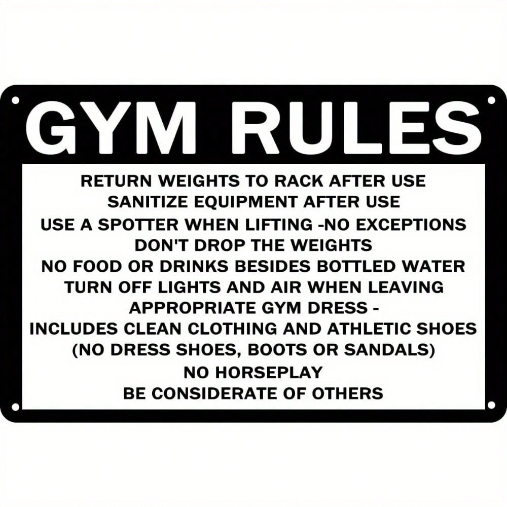Vintage Metal Gym Sign Workout Rules Poster Iron Tin Wall Art разноцветный