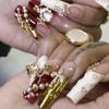 64-Piece Gold Nail Charm Set: Cross, Heart, Rose - Y2K 3D Chrome Decorations