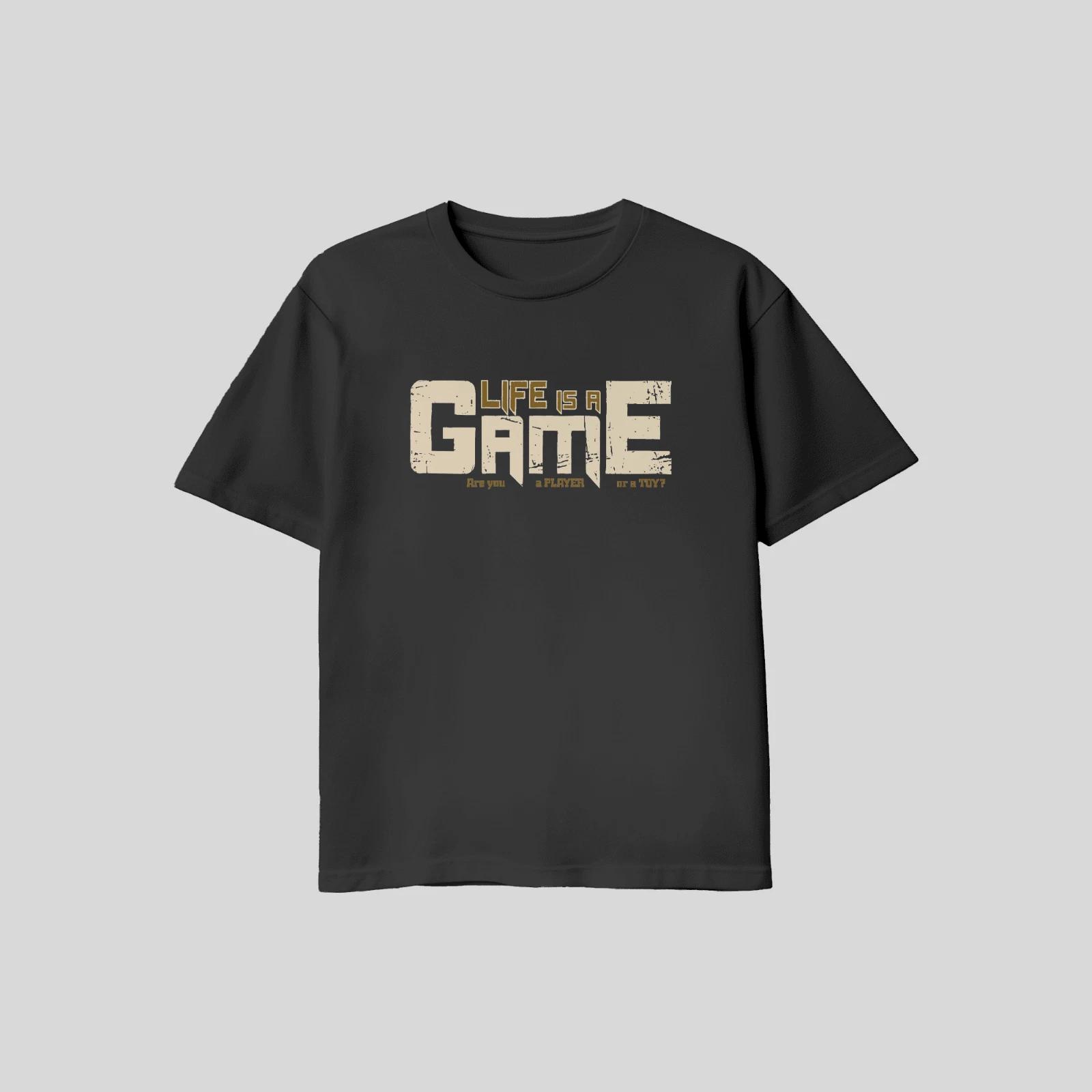 Unisex Adult Casual Graphic Life Is A Game Motivational T Shirt Gra... M