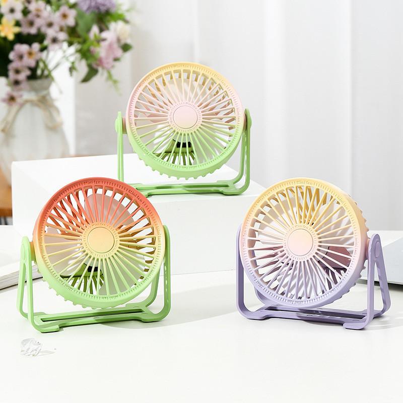New Mini Usb Fan Color Changing Portable Desktop Fan With Built-in Battery Ideal For Students Dormitories Characters)