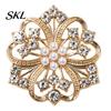 Decorative Flower Brooch Solid Alloy Floral Brooch, Hollow Pattern Lapel Pin with Strong Buckle Design, Electroplating Anti-Oxidation Badge for Coats