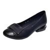 Spring soft leather shallow mouth single shoes new soft sole flat sole leather shoes round head beanie shoes