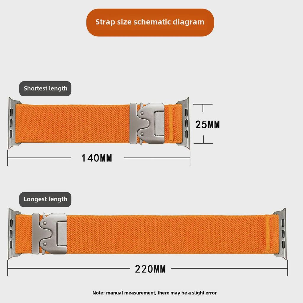 Compatible with Apple 10th Gen Elastic Nylon Watch Band, Ultra 1~2, Series 987654 Buckle