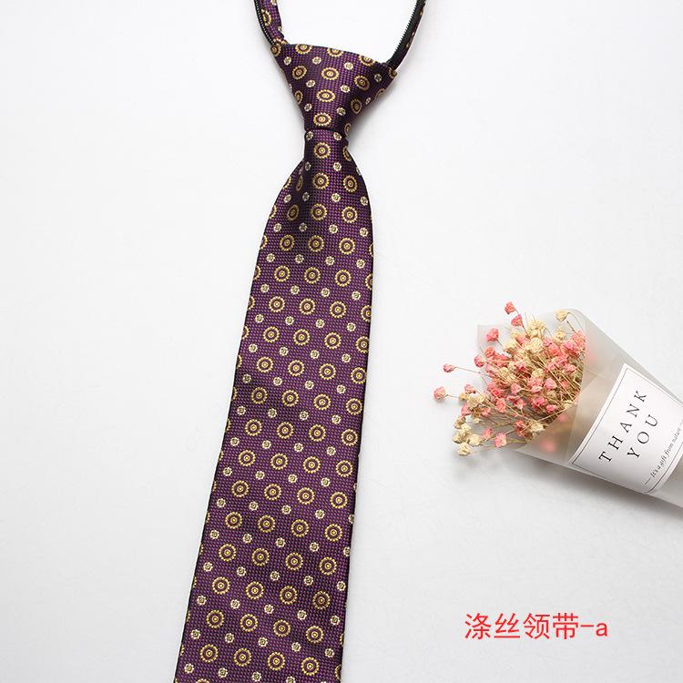 Hot-Selling Formal 8Cm Business Tie, Men'S Zipper Lazy Tie, Small Flower Cashew Nut Ideas, A Variety Of Colors