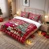 3Pcs Red Santa Claus Print Coreless Duvet Cover Set Multi Size Bedroom Holiday Bedding Decoration Soft Machine Washable