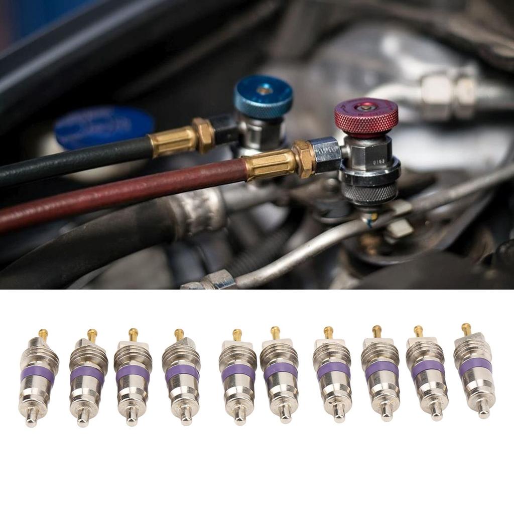 Air Conditioner Valve Stem Core Easy Installation Shockproof 26.8mm Length 20pcs Aluminum Alloy and