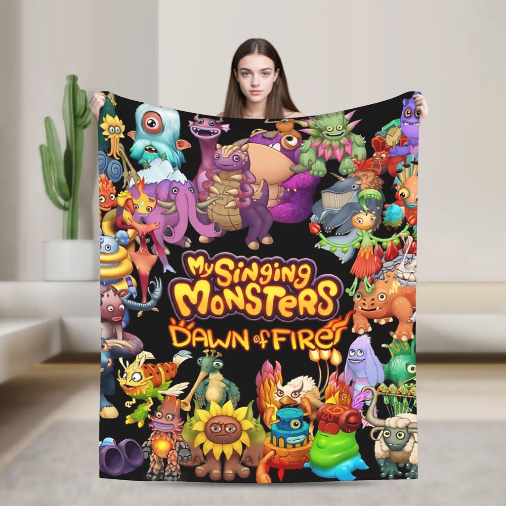Warm Blanket Camping My Singing Monsters Bedding Throws Flannel Bedspread For Couch Chair Sofa Bed Pattern Sofa Bed Cover