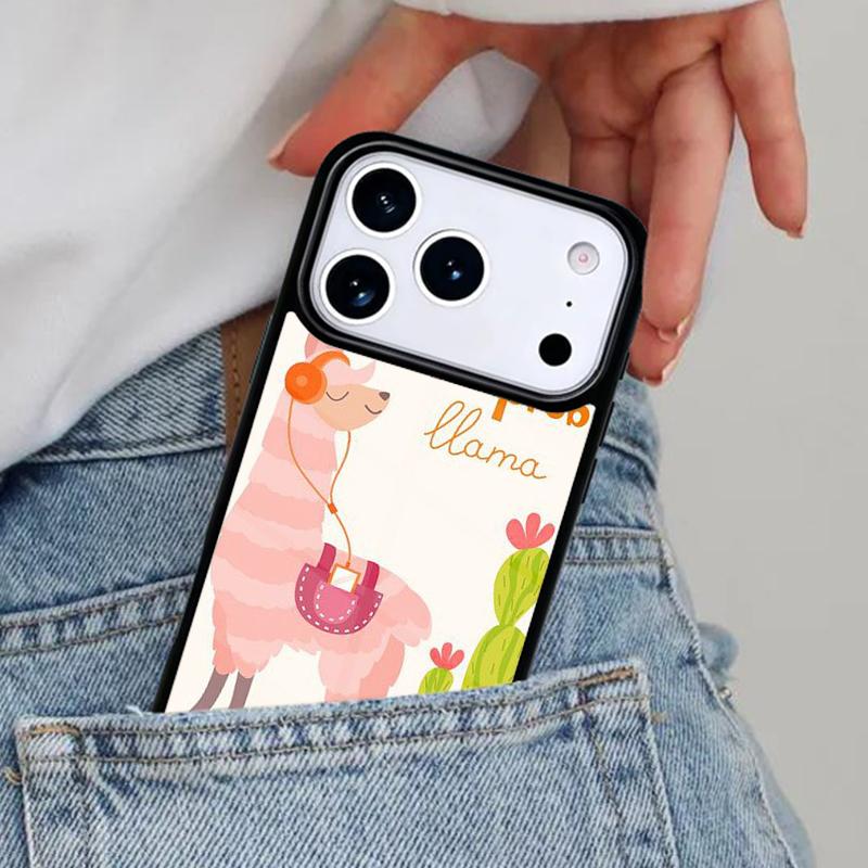 Happy Lama Travel No Prob Llama Phone Case for iPhone 16e 15 14 13 12 17 Pro Max Plus Air 17pro Cover Coque