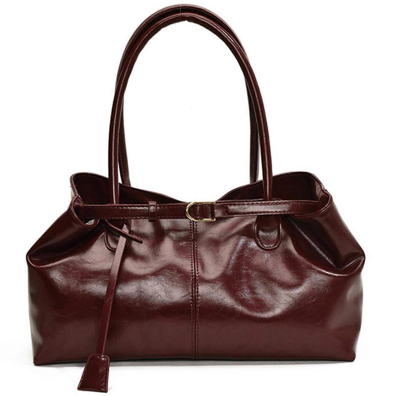 Women Bag Large Capacity Shoulder Bag Top Handle Bag PU Leather Armpit Bag Commuting Bag Underarm Bag for Work Travel  Red