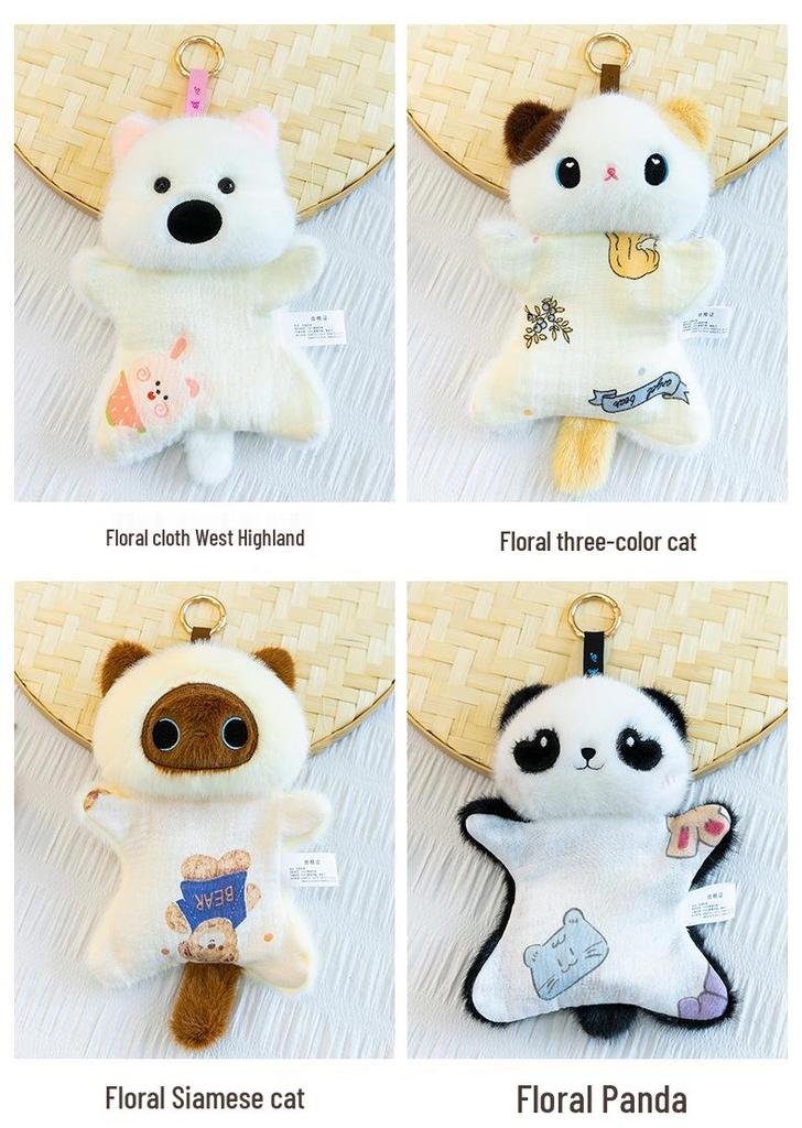 Cute Little Wolf Plush Pendant & Hand Warmer Toy