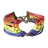 Gay Pride Heart Charm Multilayer Rainbow Rope Bracelet Bangle Lesbian Jewelry