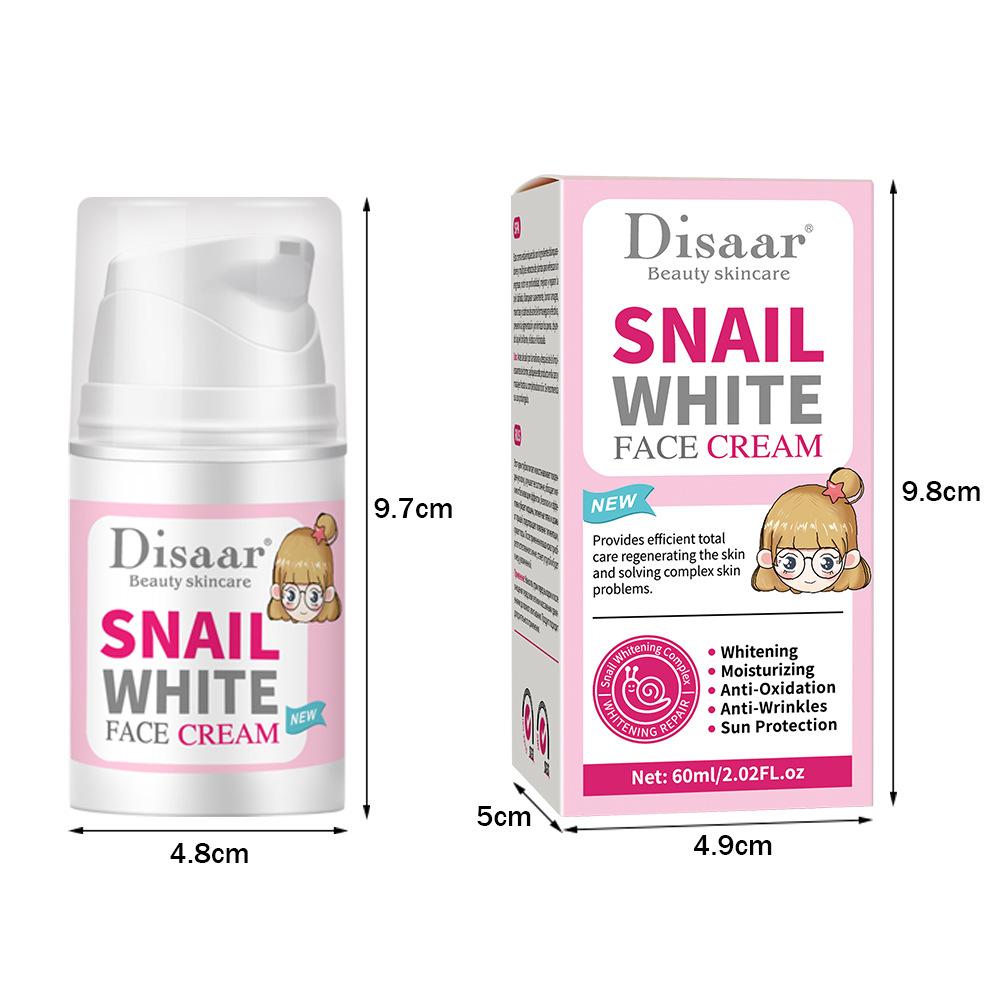 Disaar 60ml/pc Exquisite Girl Snail White Face Cream Remove Acnes Nourish Control Oil Remove Wrinkles Whitening Remedies Face Creams