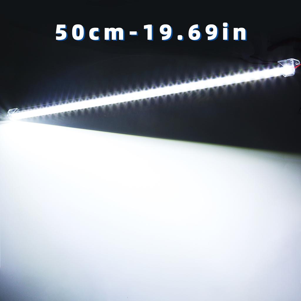 5/10PCS 12V 30/50CM Interior LED Car Light Bar Transparent Rigid Strip Lamp Van Bus Caravan Display Cabinet Under Counter Closet