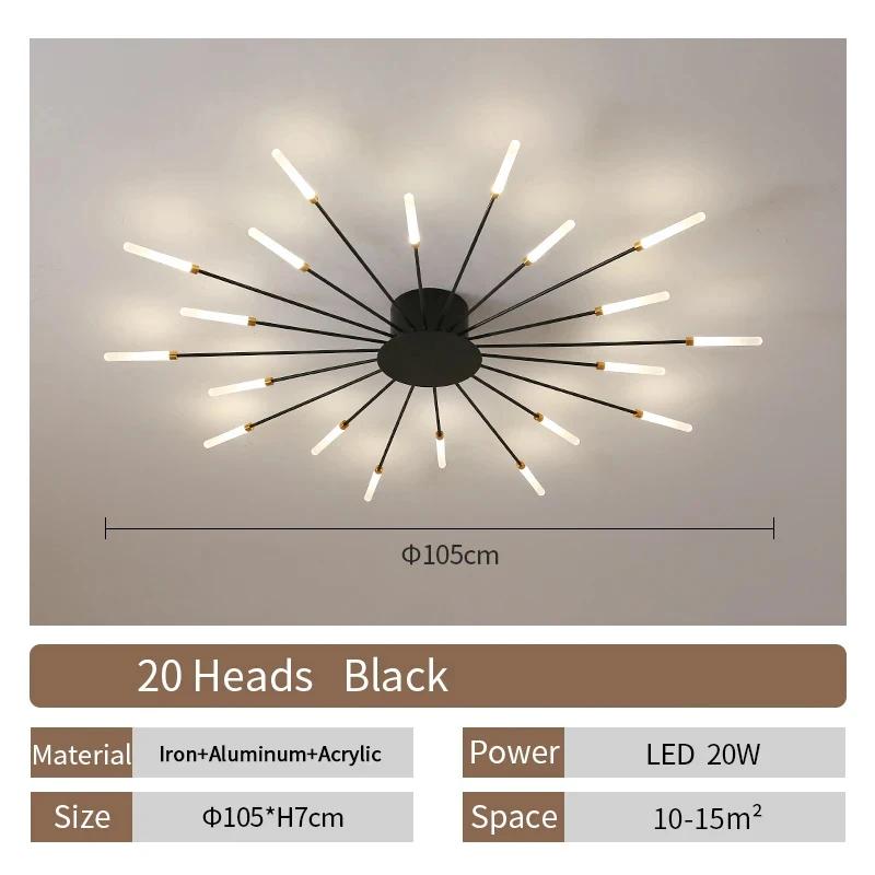 Oturma Odası Lambası LED Tavan Lambası Modern İç Mekan Aydınlatması Akrilik Nordic Yaratıcı Yelpaze Şekilli Yatak Odası Armatürü Ev Dekorasyonu Çocuk Odası