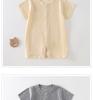 Newborn Summer Breathable Short Sleeve Bodysuit Pajamas for Boys & Girls
