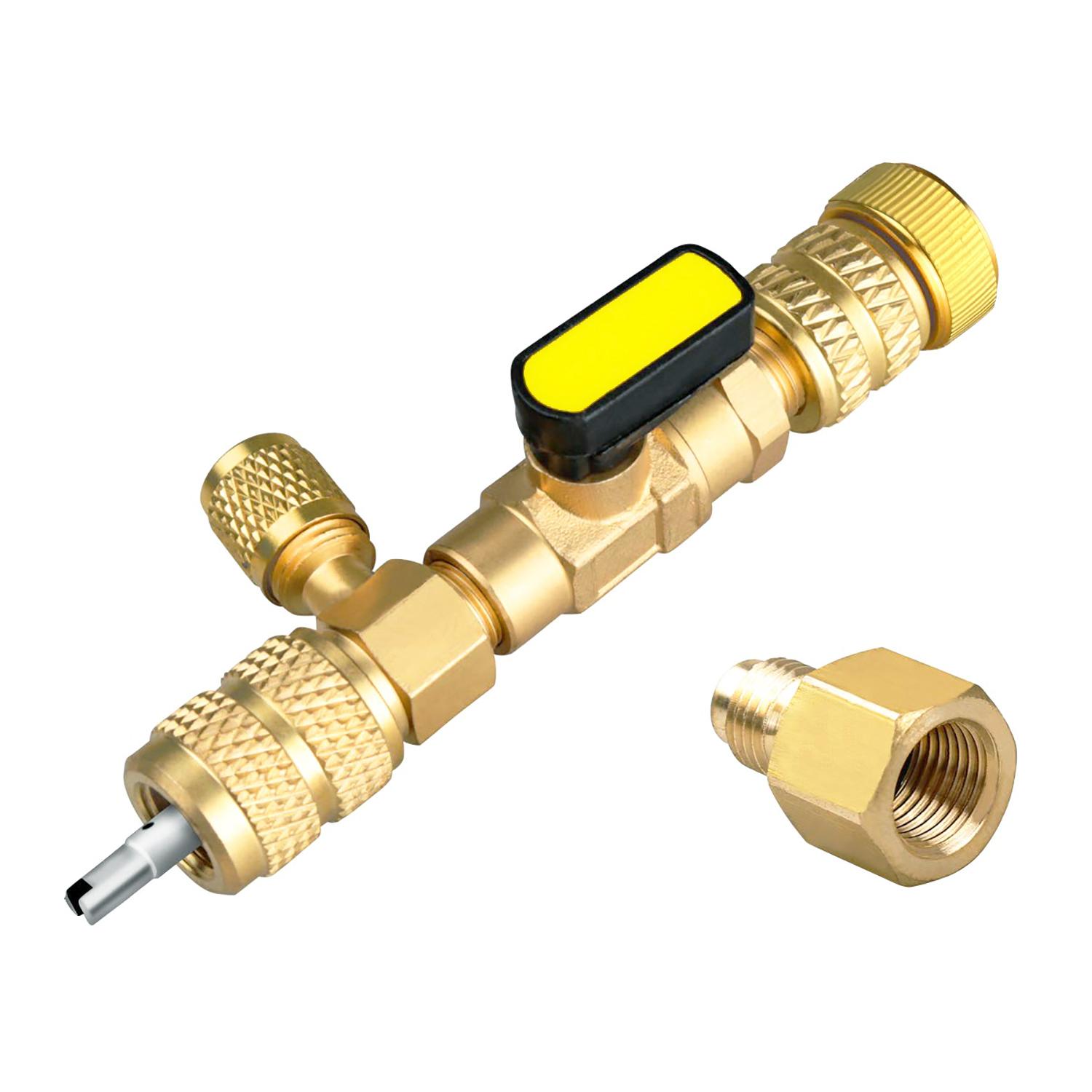 

Установщик съемника сердечника клапана с набором инструментов SAE двойного размера 1/4 и 5/16 порт для системы HVAC R22 R12 R407 R410 R404 R32 R600