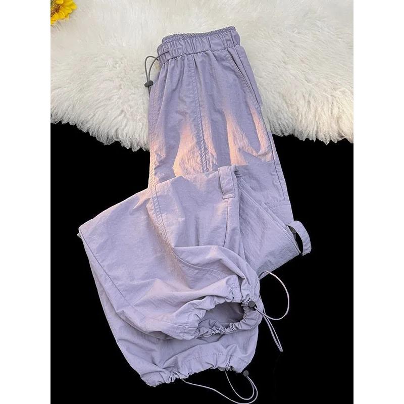 

Женские повседневные однотонные брюки-карго на кулиске S фиолетовый