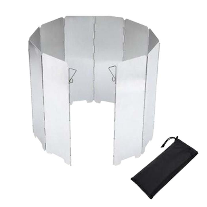 Aluminum Windscreen for Camping Stove 10 Pcs Grate of the Stove or Cooker Panel Foldable with Latch