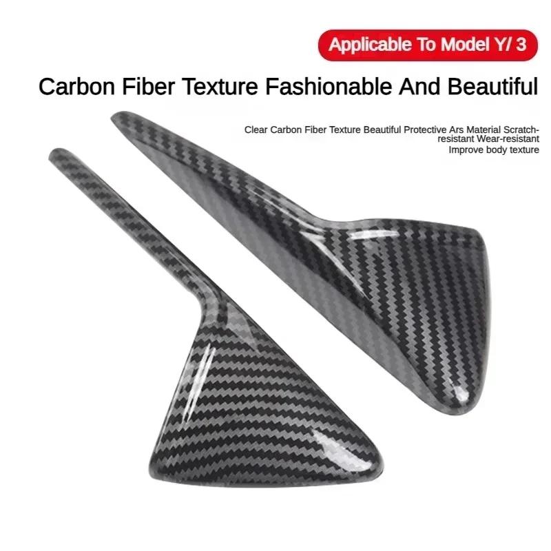 For Tesla New Model 3 Highland 2025 Side Camera Cover Lens Protector Black White Red Shiny Matte Carbon Fiber Pattern