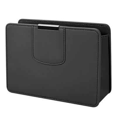 Refoiner Auto Müll Stilvoller Auto Aufbewahrung Mülleimer für Auto Magnetische Saugöffnung Einfach Kompatibel mit Verschiedenen Autos PU Schwarz Dose, Box, Multifunktional