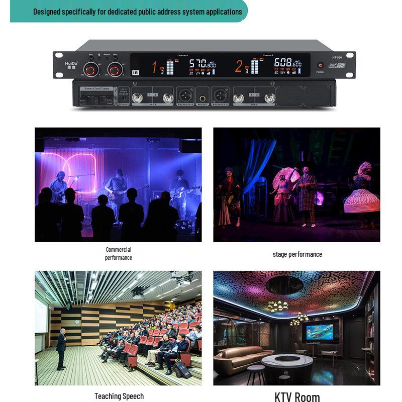 HuiDu HT-500 True Diversity Dual Wireless Conference Microphone System