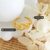 European & American Geometric Irregular Large Chain Open Ring – Luxurious Non-Fade Gold Plated Jewelry.