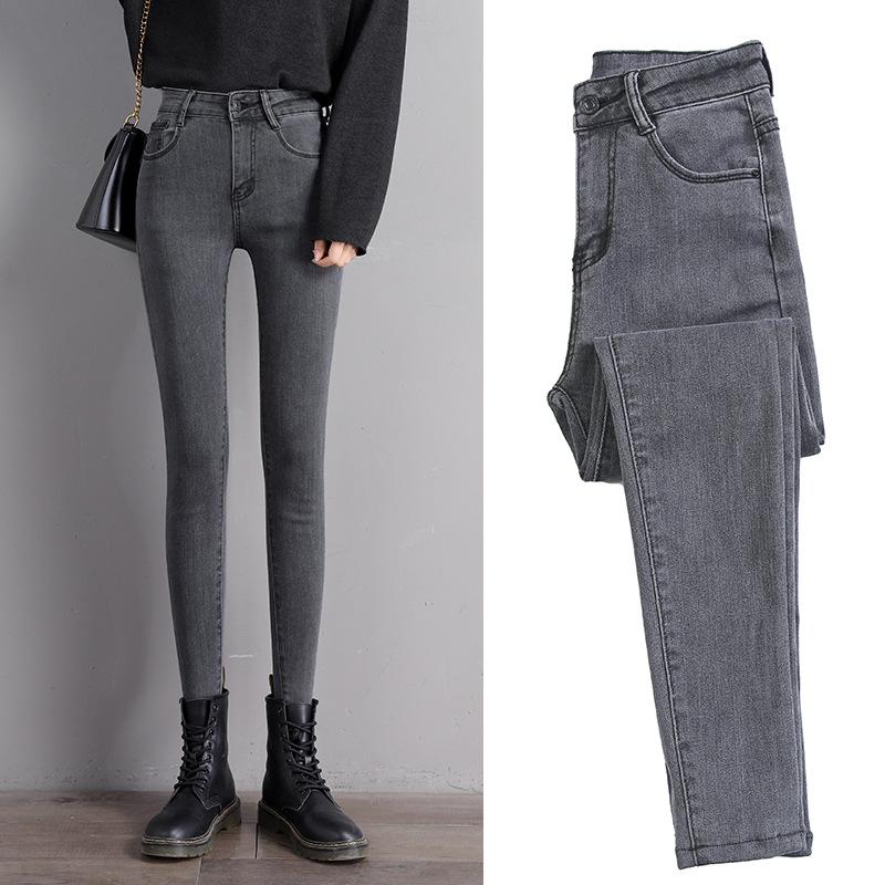Plus Size High-Waisted Skinny Jeans for Women - 2021 Spring/Autumn Slim Fit Stretch Pencil Pants