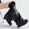 Polainas Punk Góticas Mangas para Piernas de Cuero PU Calcetines Largos para Piernas Dulces Geniales Puños Anchos Calcetines para Tobillos para Mujeres Niñas