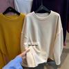 Da7 Women's Loose Fit Crew Neck Fleece Sweatshirt - Korean Style, Plus Size, Casual Winter Wear