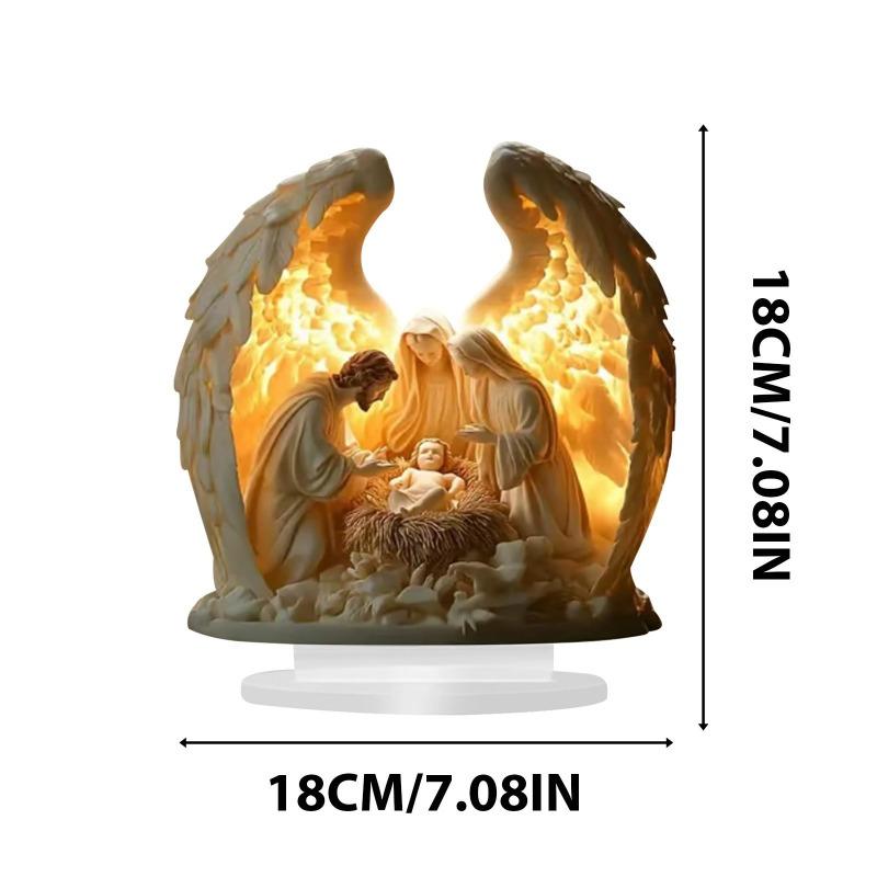 Exquisite Acrylic 2D Angel Home Ornament Office Desktop Living Room Decors Perfect Christmas New Year Gift for Friends