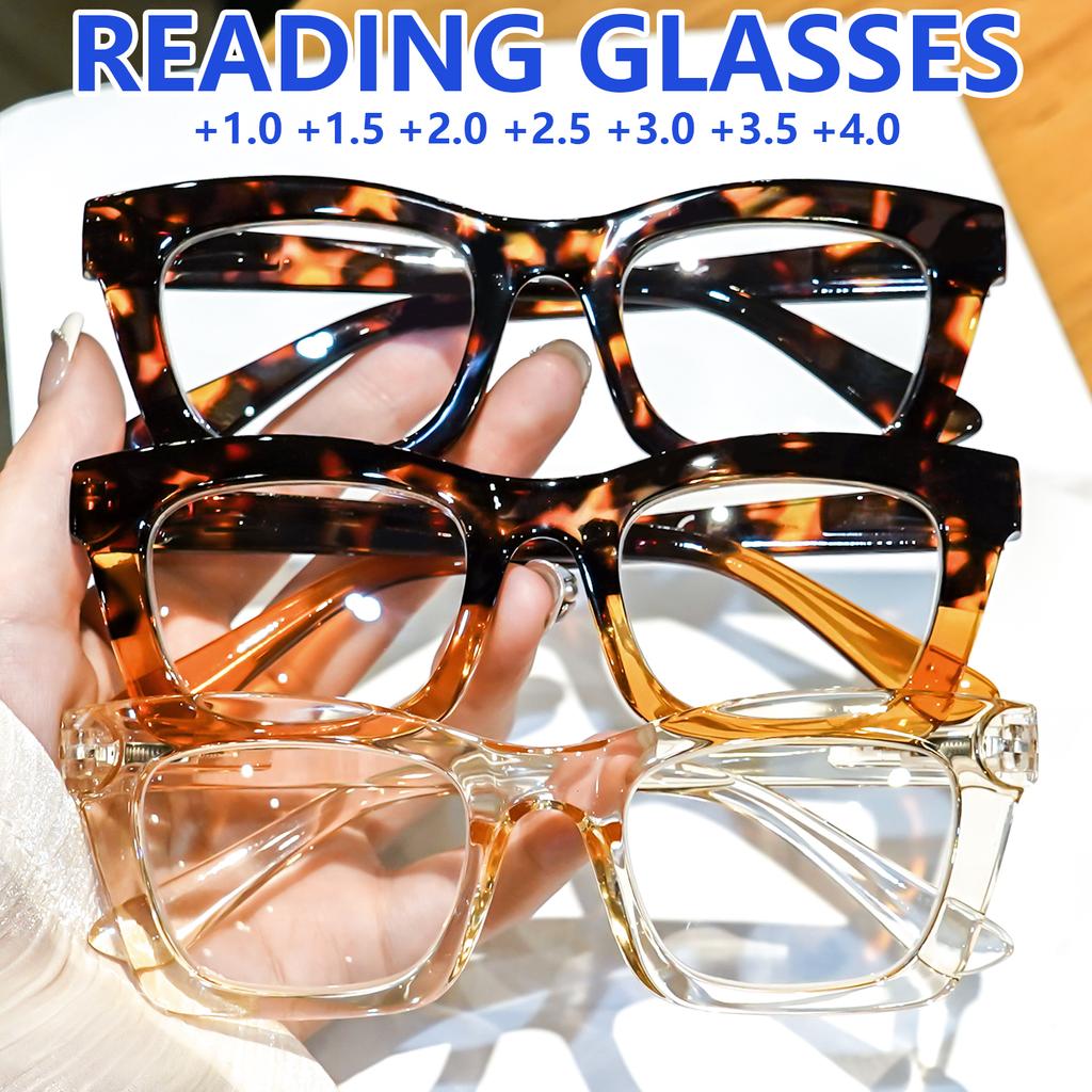 3pcs Classic Minimalist Square Frame Reading Glasses for Women, Suitable for Computer Use - Unisex, Range +1.0X To +4.0X