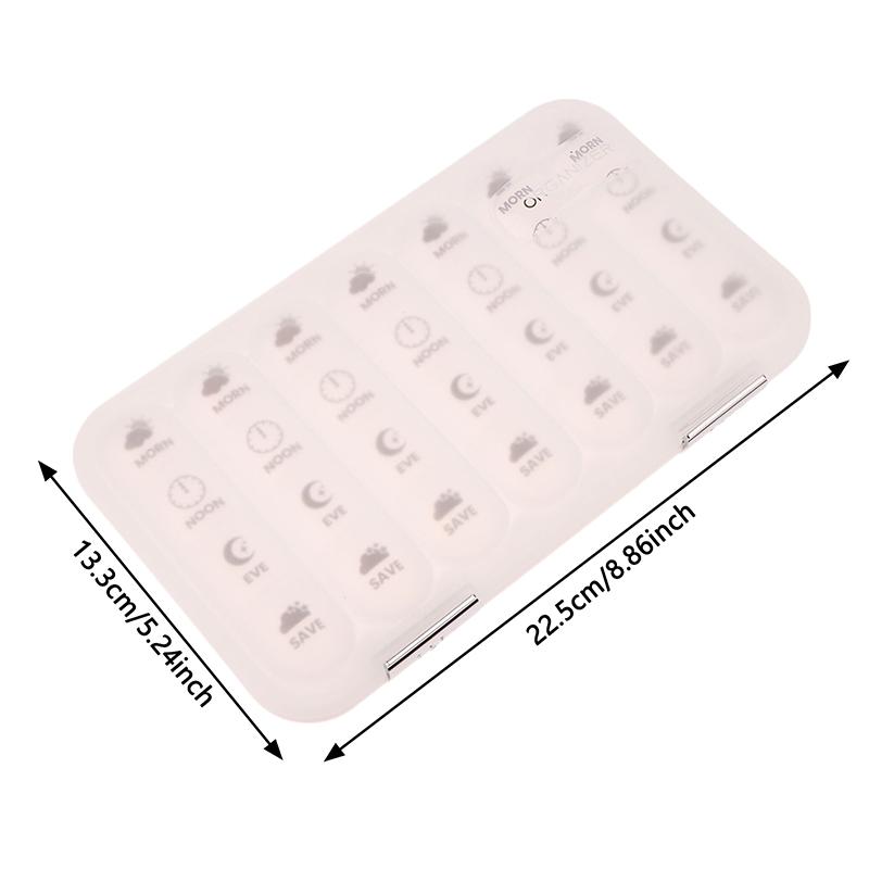 Portable 21/28 Grids Weekly Pill Box Medicine Dispenser Tablet Organizer Storage Boxes 7 Days Compartment Pill Case Container