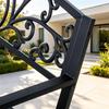 Stylish outdoor bench, garden bench with ornamental backrest design, elegant bench (only with bench)